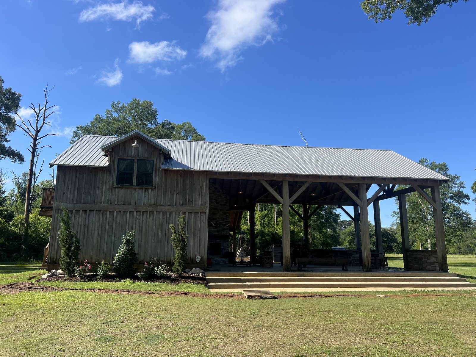 The barn and open pavilion