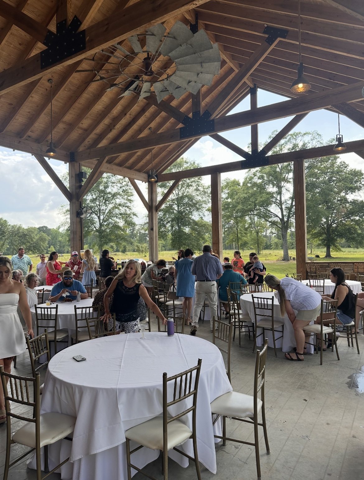 Set for a reception under the fan